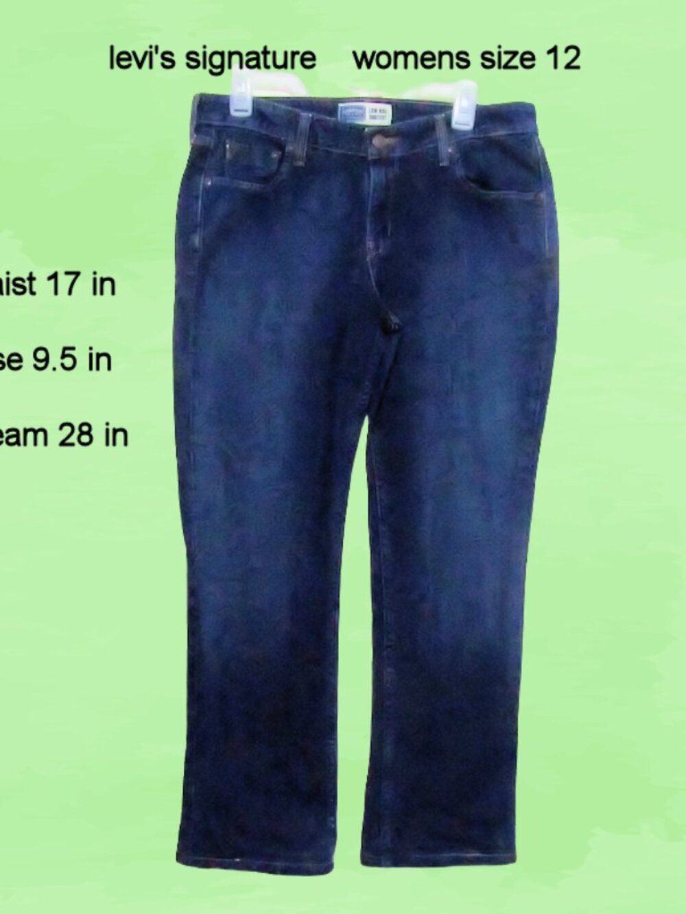Signature Levis Sz 12 women jeans M boot cut blue denim